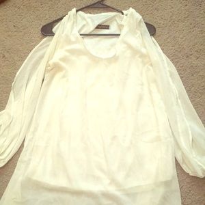 Romwe white flowy dress